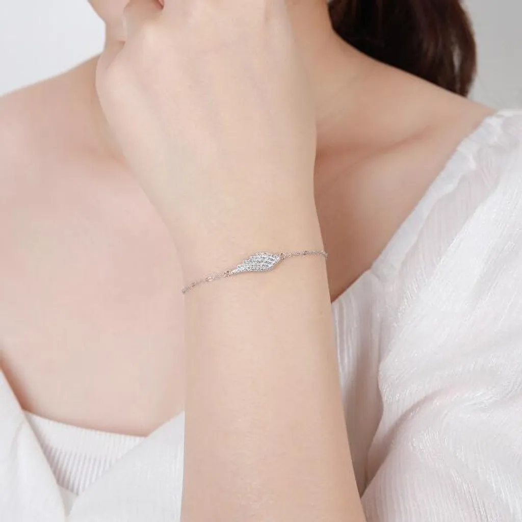 Bracciale in argento alla moda con ala d'angelo B0000440 - 3