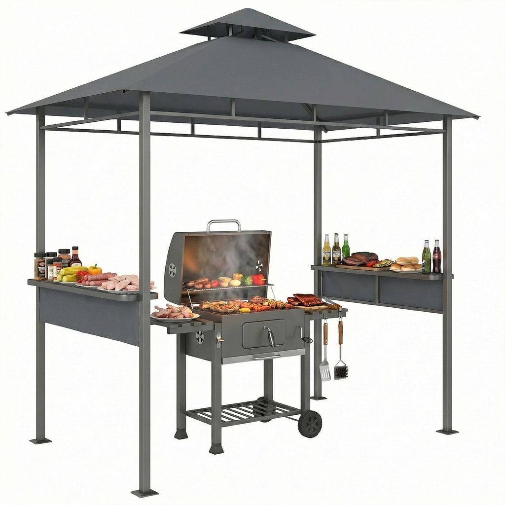 Outsunny Grillpavillon 2,4 x 1,4 m, Windfest Produktbild 