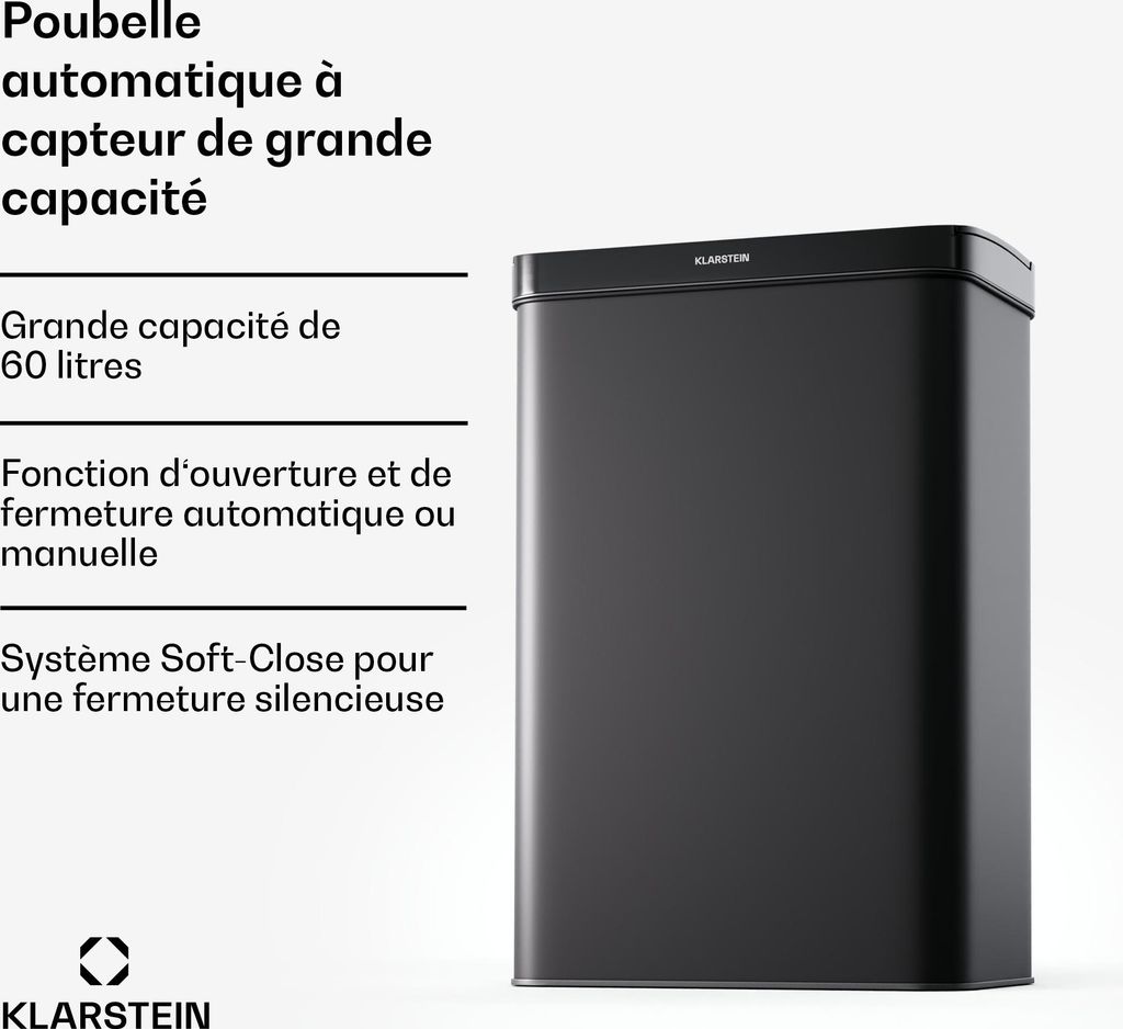 Klarstein Sensor poubelle 60L - sans contact avec capteur Image du produit 