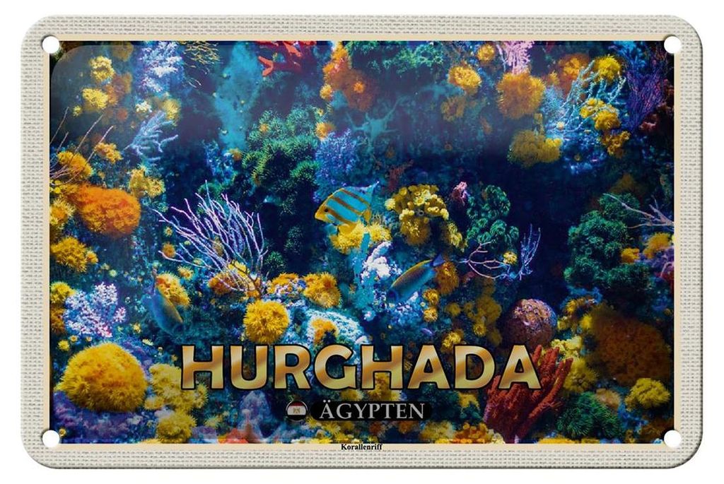 Blechschild Reise 18x12cm Hurghada Ägypten Korallenriff Produktbild 