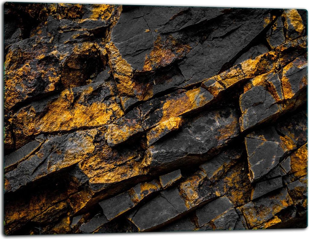 Glasschneidebrett Herdabdeckplatte Glaskeramikkochfeld Universal 52x40 cm Schwarz Gold