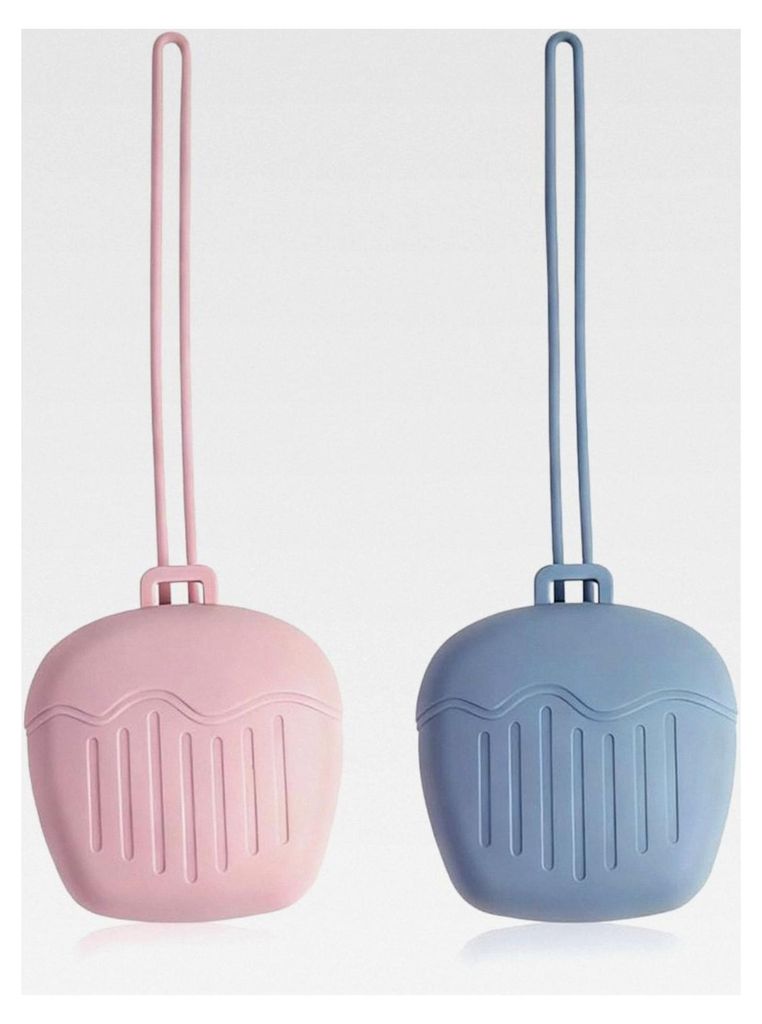 2 Stück Silikon Schnullerboxen für Babys und Kleinkinder, Tragbare Aufbewahrung für unterwegs, Schutz Hülle für Schnuller, Geschenk für Neuge...