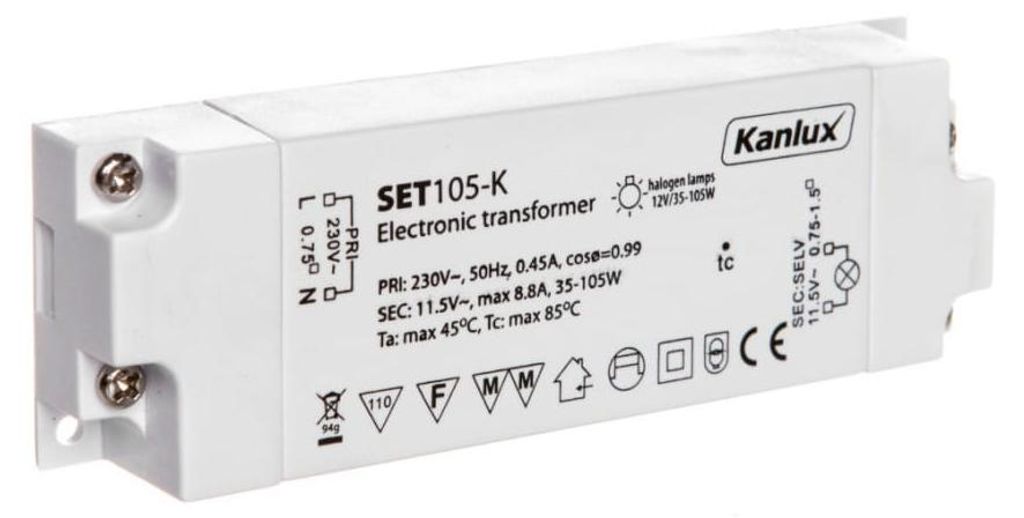Halogen-Netzteil 20-105W 240V 11,5V SET105-K 1426 Produktbild 