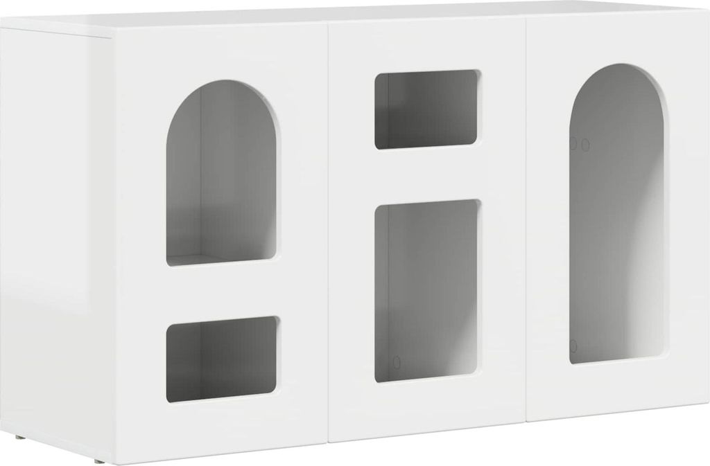 Sideboard Hochglanz Weiß 100 x 35 x 59 cm Holzwerkstoff