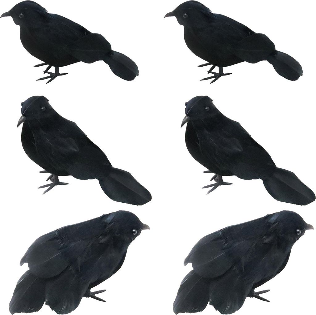Halloween-Dekoration „Schwarze Krähe“, realistische gefiederte Krähe, Requisite, künstliche Rabenvögel für Hof, Baum, Garten, Terrasse, dr...
