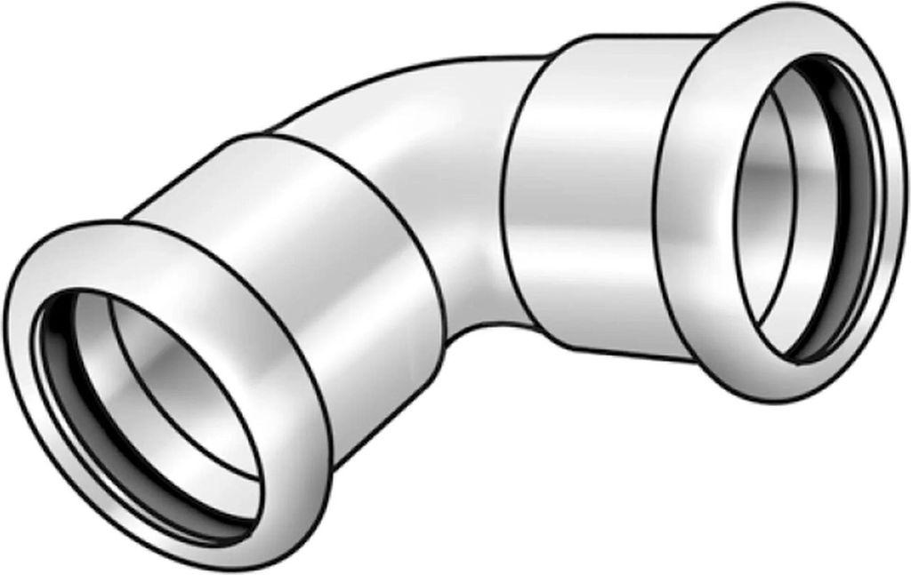 KE Kelit NP425, STEELFIX, Edelstahl Press-Winkel, 45°, 76,1, 1 Stk.