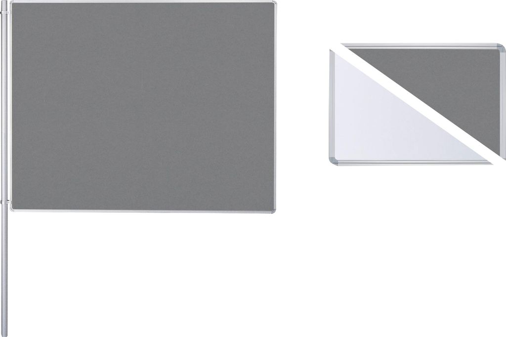 Ultradex Anbaustellwand 747628 150x120cm Filz/Whiteboard ws/gr