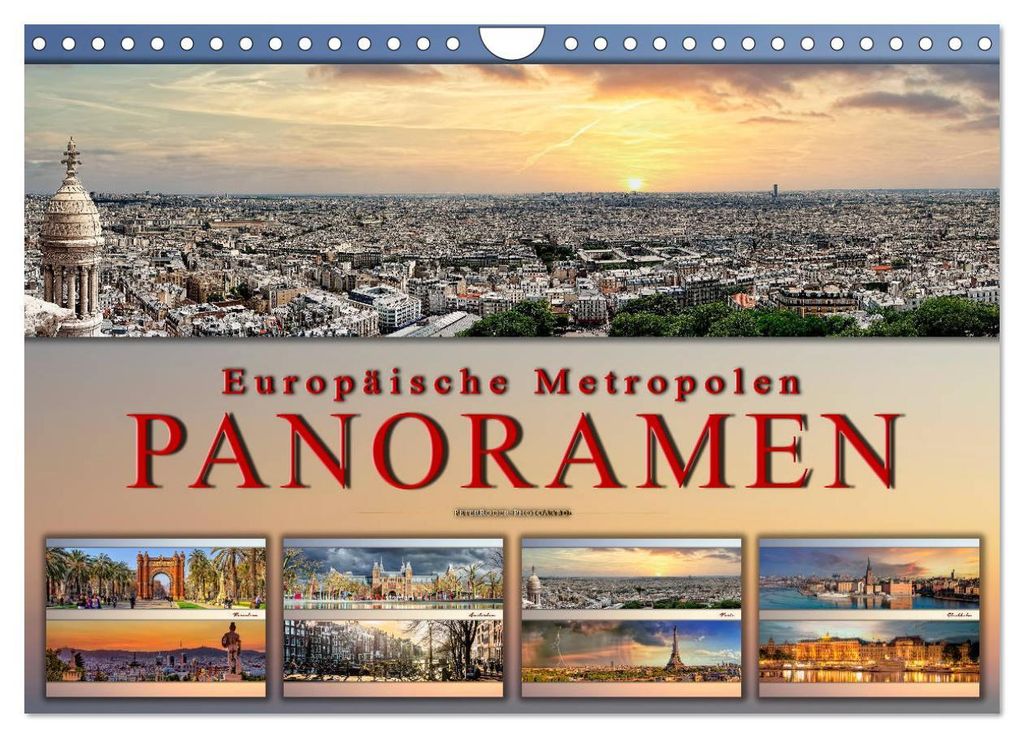 Europäische Metropolen - Panoramen (Wandkalender 2027 DIN A4 quer), CALVENDO Monatskalender