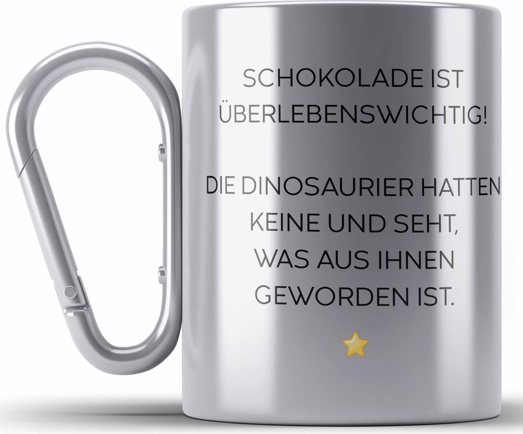 Trendation - Lustige Edelstahl Tasse Karabiner mit Spruch für Frauen Männer Arbeit Büro Lustig Edelstahl Tasse Karabinern Becher mit Sprüchen K...
