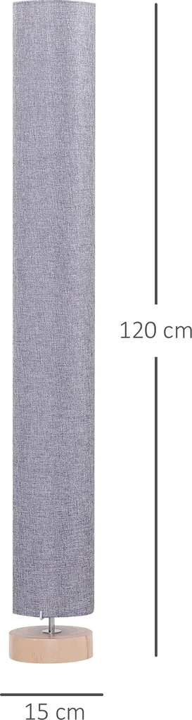 Lampadaire bois gris à intensité modulable : éclairage d'appoint élégant