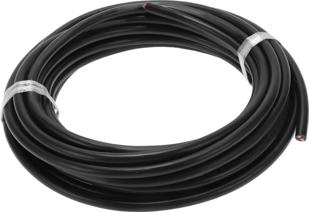 1 Stück Massekabel 10m Stromkabel Universal Auto Radio, Automobil, Auto Lautsprecher Vollständig isoliert & Soft Touch Jacke TC Schwarz 12AWG 2 L...
