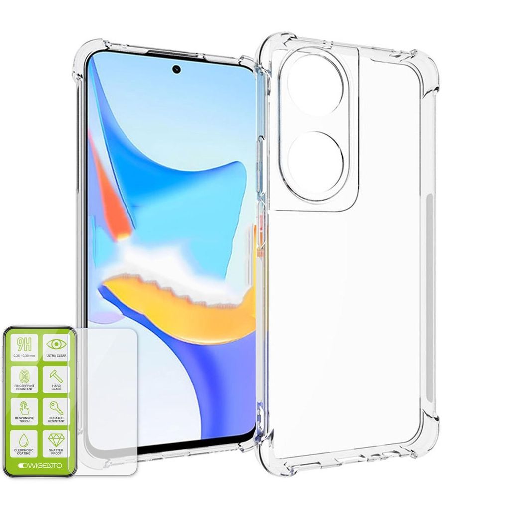 Für Honor X7b Schock TPU Case Transparent + 0,26 H9 Glas Handy Hülle Schutz