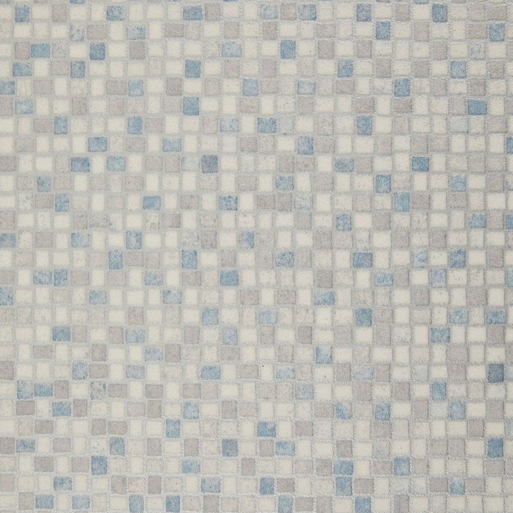 PVC Bodenbelag Meterware Arctic, Fliesenoptik Blau-Silber 400 x 500 cm, 2,8 mm stark, Vinylboden für Küche, Wohn- & Feuchträume