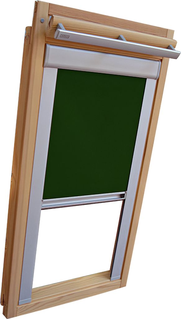Rollo für VELUX Dachfenster Sichtschutz mit Seitenschienen GGL/GPL - 310 oder M10 - dunkelgrün