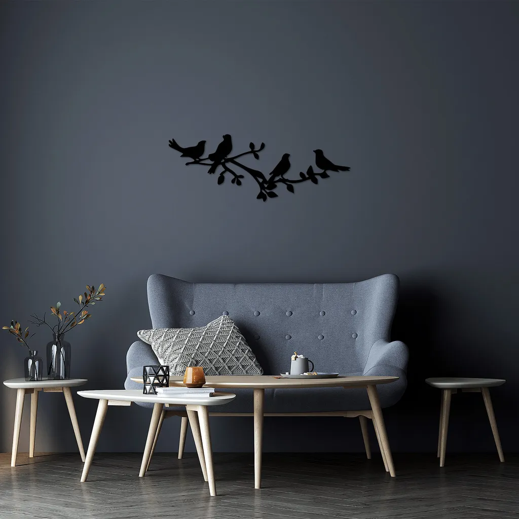 Décoration Murale Métal Oiseaux Noirs : Relooking Intérieur Facile - 3