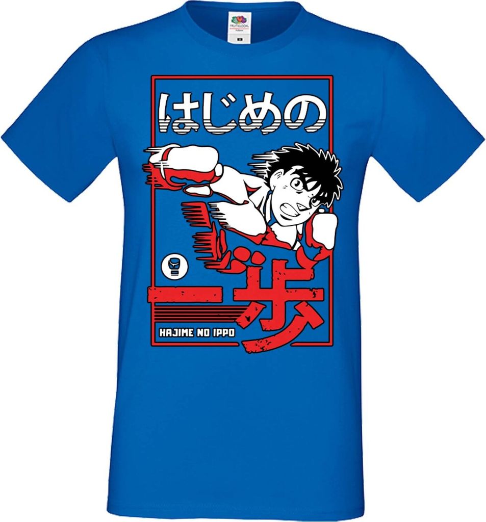Herren T-Shirt Manga Anime Hajime No Ippo Hajime No Ippo, Man XL / Blau