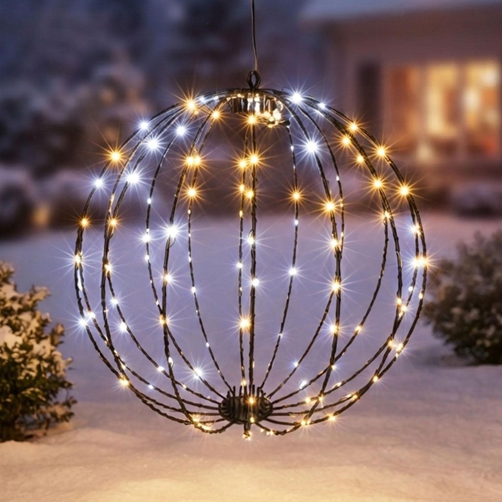 Leuchtkugel zum hängen kalt & warm weiß Mix dimmbar mit Timer - 240 LED