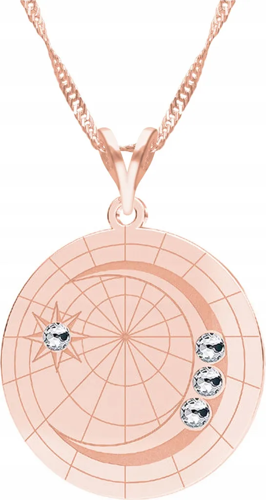 Collana Luna con Zirconi in Argento 925 Placcato Oro Rosa | Alta Qualità
