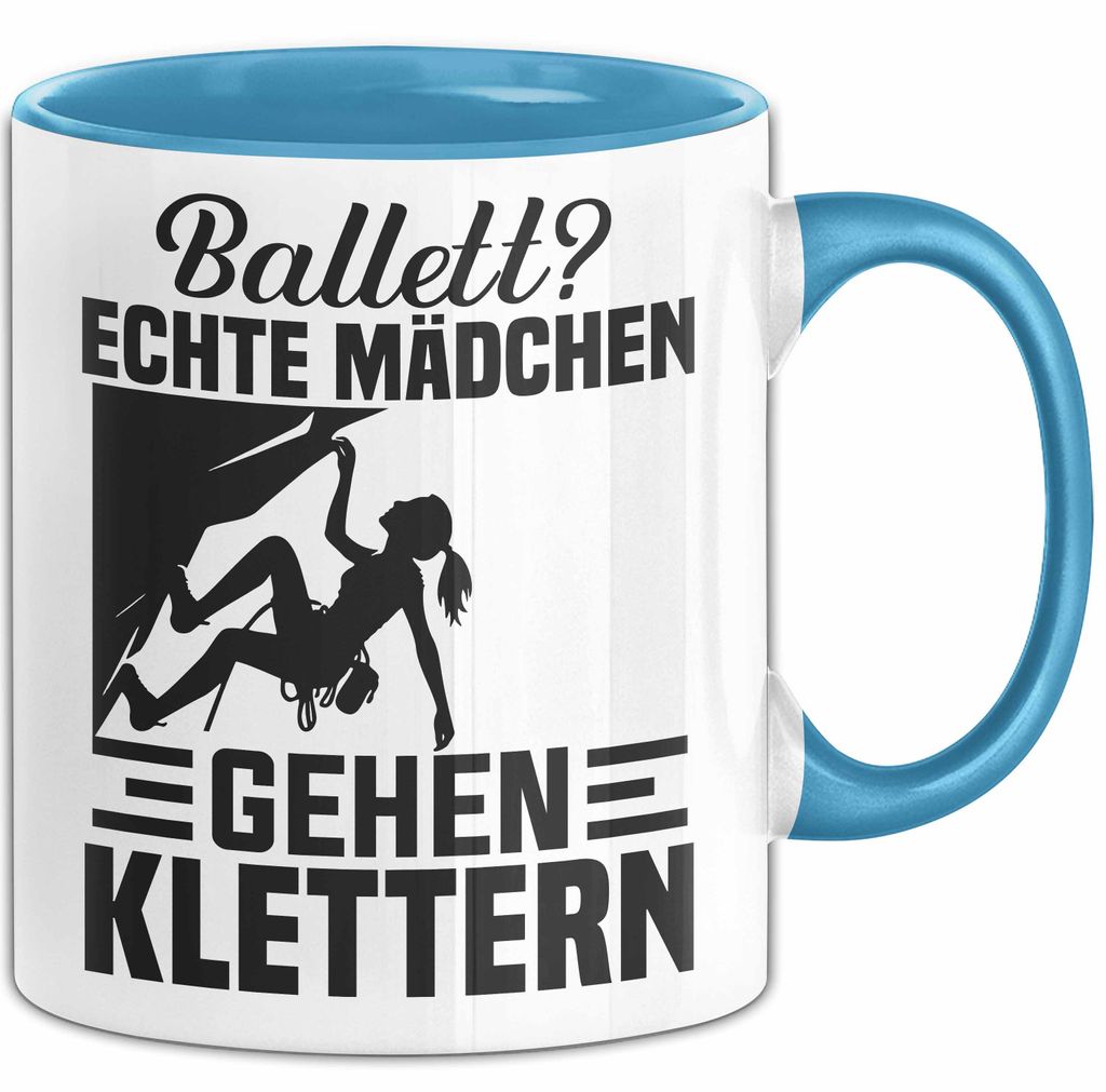 Kletterin Tasse Geschenk Frauen Ballett Echte Mädchen Gehen Klettern (Blau)