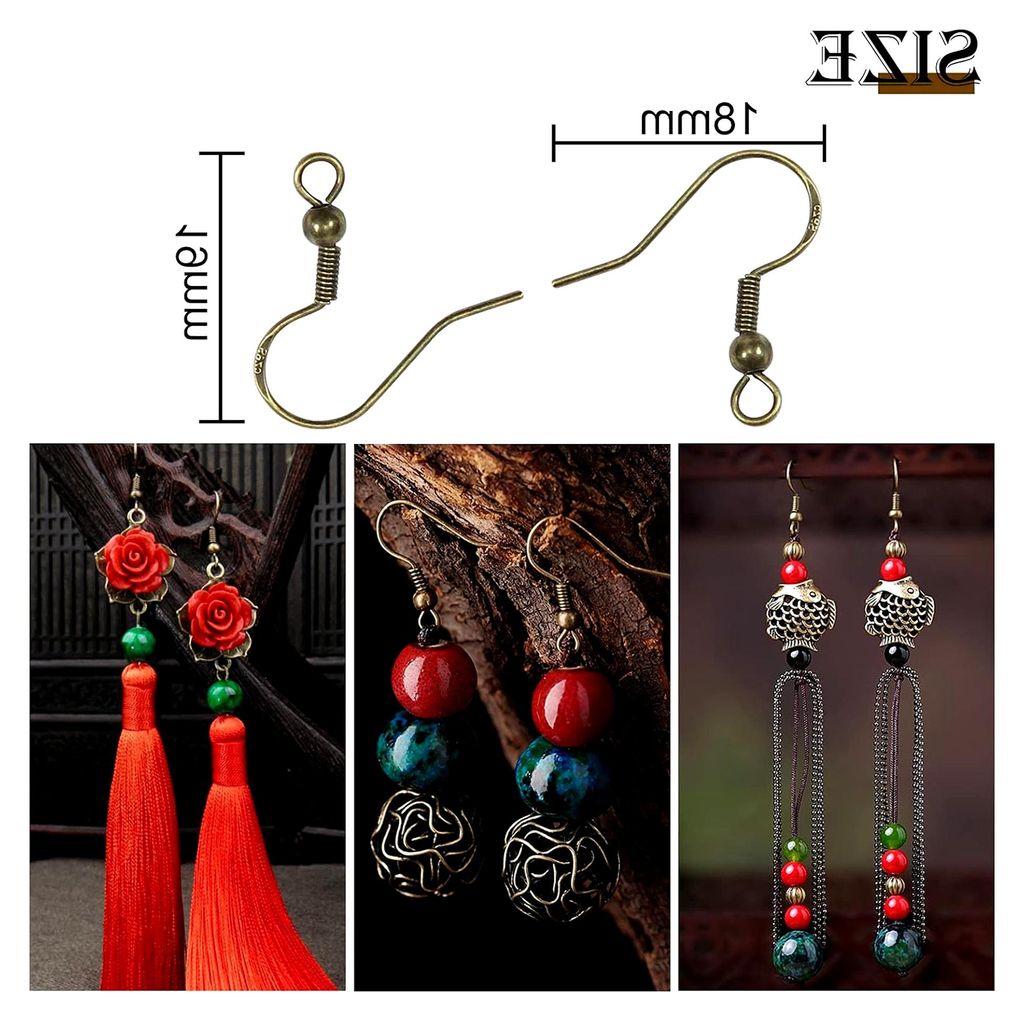 100 Stück Ohrringhaken 925 Versilbert mit Kugelspule 18x19mm Antik Bronze für DIY Ohrhänger Schmuckherstellung