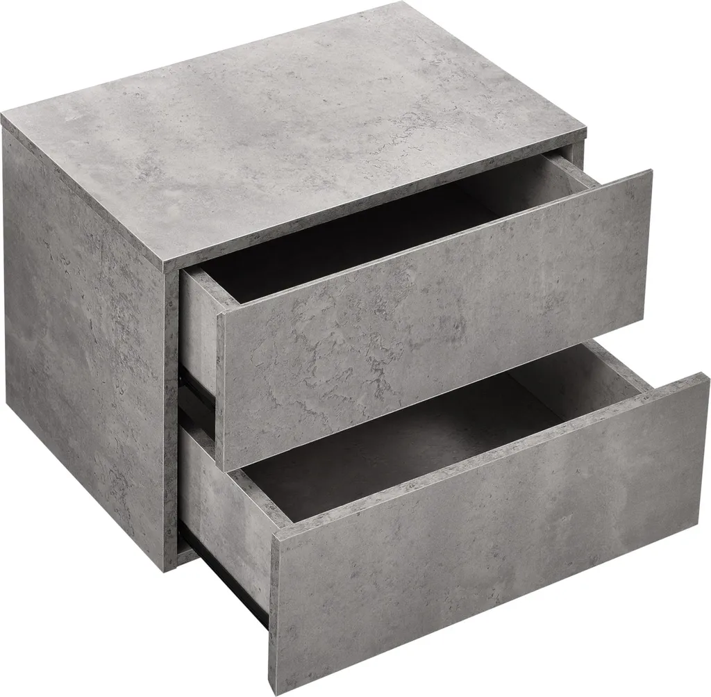 Table de nuit murale Ampfing avec 2 tiroirs pour gagner de la place - 3