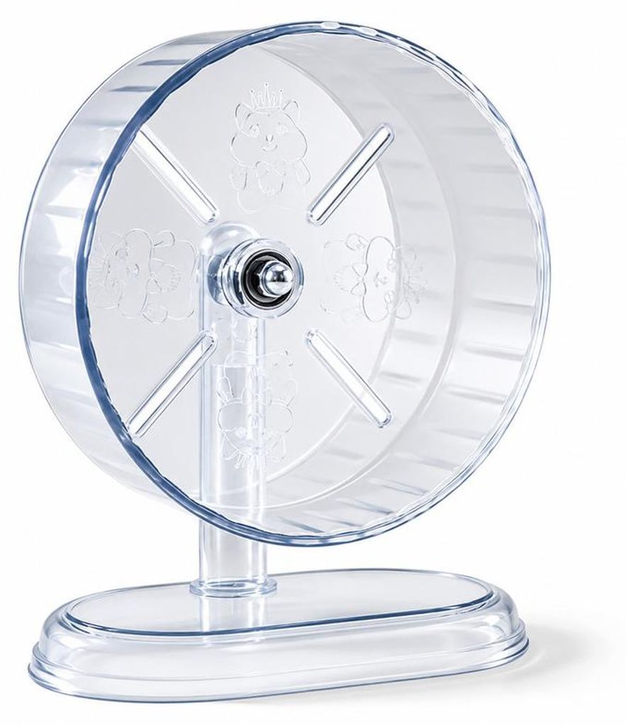 Kleintier Laufrad 21cm Hamster Rad leise PVC transparent höhenverstellbar Käfig Rad mit stabilem Standfuß für kleine Haustiere