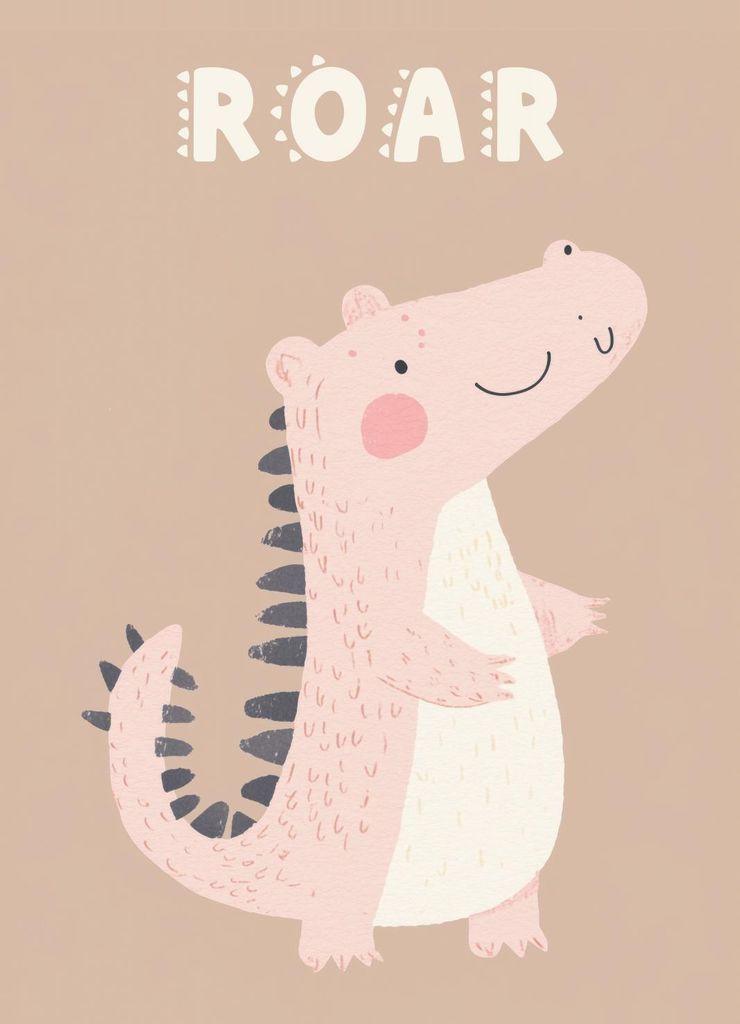 Plakat 13x18cm Muster für Kinder, Mädchen und Jungen - Roar
