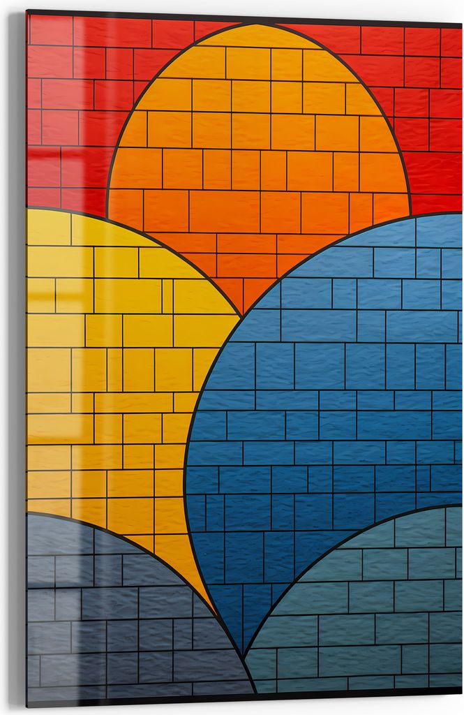 DEQOART Magnettafel Glas 60x90 cm 'Bögen der Vielfalt' beschreibbar Whiteboard Küche