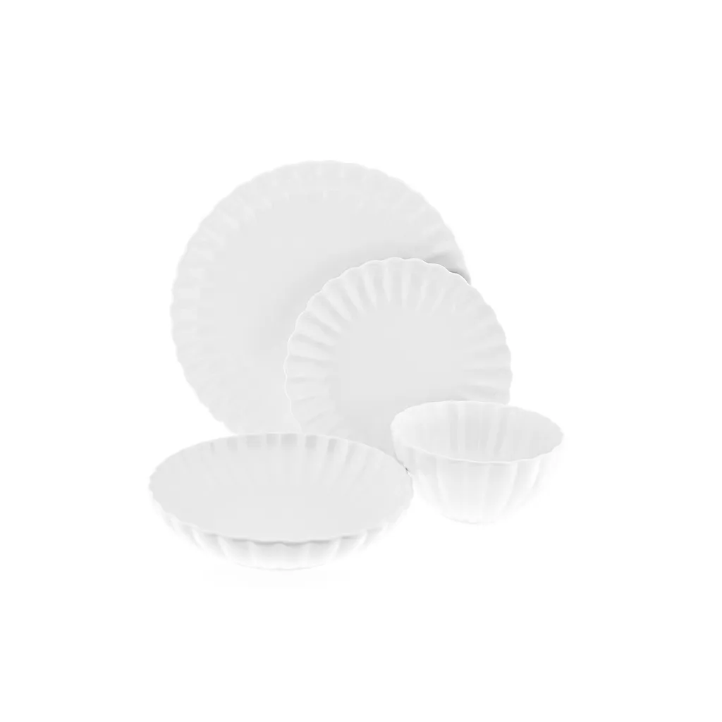 Set Piatti Porcellana Bianca 24 Pezzi | Ideale per Famiglie 6 Persone