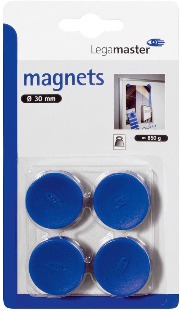 Legamaster Haftmagnete C und C Blister 30mm circa 850g in blau