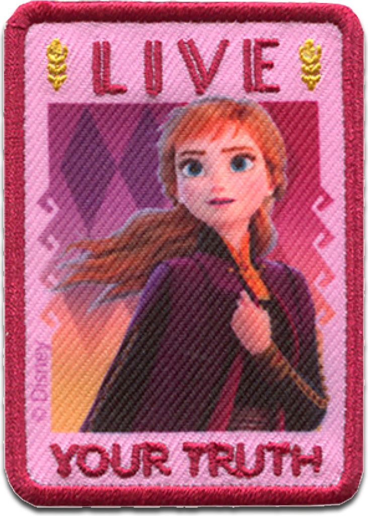 Disney Frozen 2 Die Eiskönigin 2 Anna Live Your Truth - Aufnäher, Bügelbild, Aufbügler, Applikationen, Patches, Flicken, Größe: 5 x 7 cm