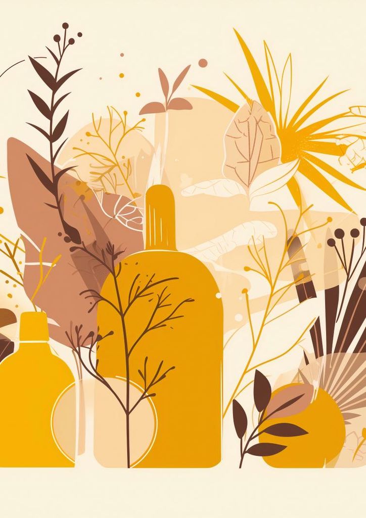 Plakat 42x59,4cm Goldene Pflanzen