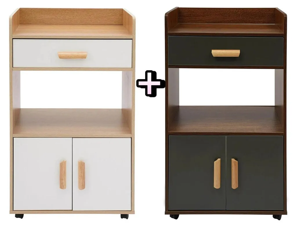 Rangement mobile armoire pour organiser votre bureau style bois marron