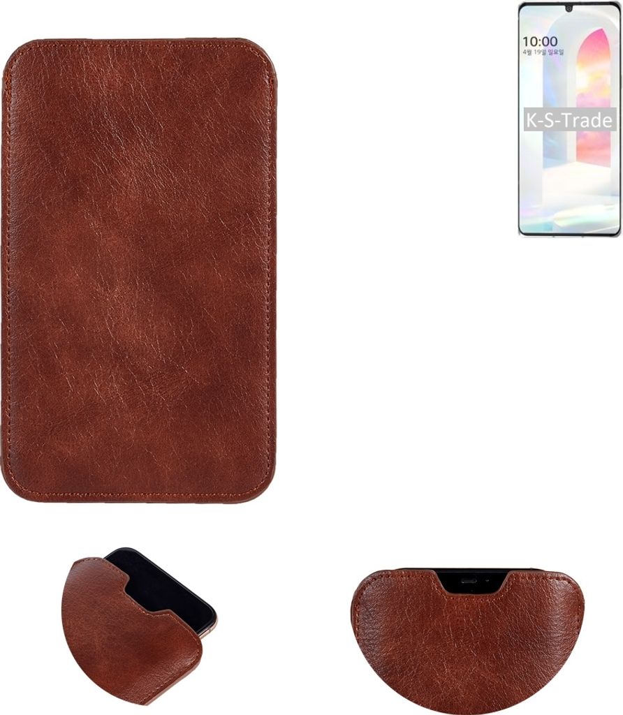 K-S-Trade Schutzhülle Handyhülle kompatibel mit LG Electronics K31 Handytasche Kunstleder Sleeve in braun