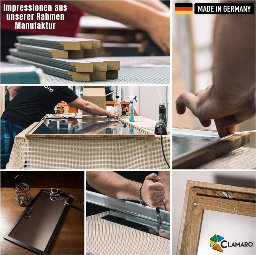 CLAMARO 'SOFIA' Antik Wandspiegel mit Rahmen | Gold | Shabby Chic Vintage Barock Spiegel mit Holzrahmen | Barockspiegel inkl. Metall Aufhänger und...