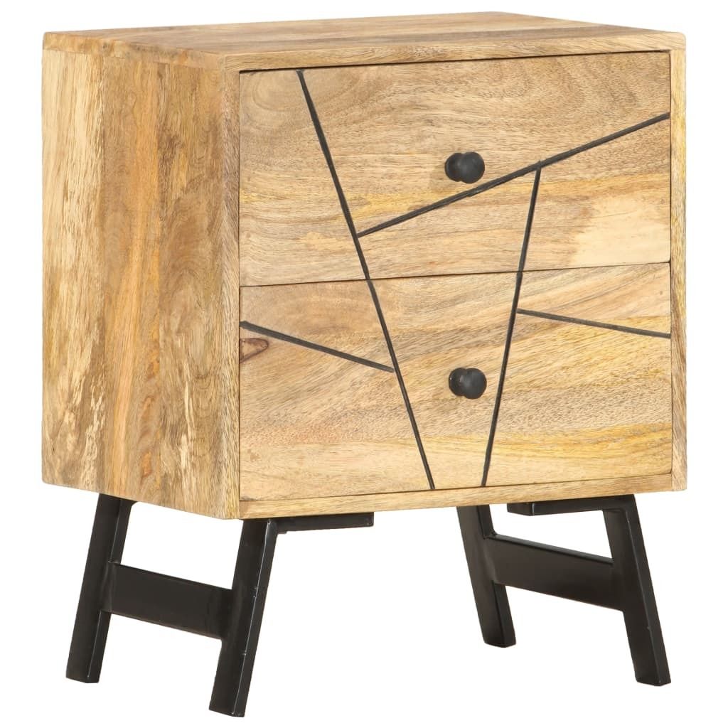 The Living Store Nachttisch 40x30x50 cm Massivholz Mango
