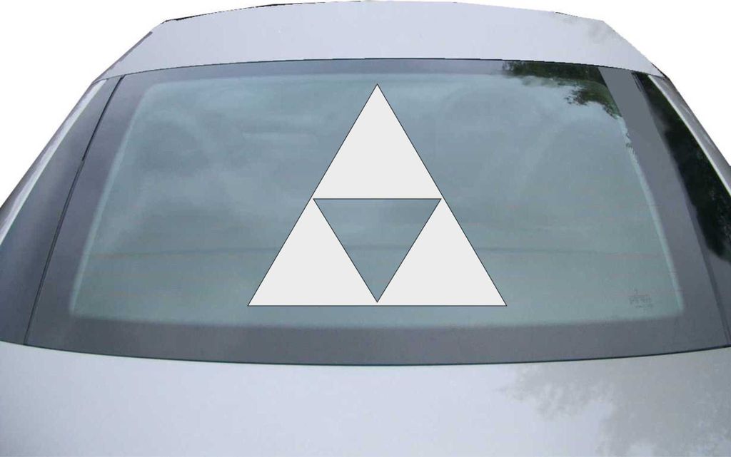 Indigos UG - Aufkleber Heckscheibe & Motorklappe DE2492 - silber - 600x514 mm - Triforce - Auto Scheiben Fenster Heckklappe Tuning Racing JDM - Die...