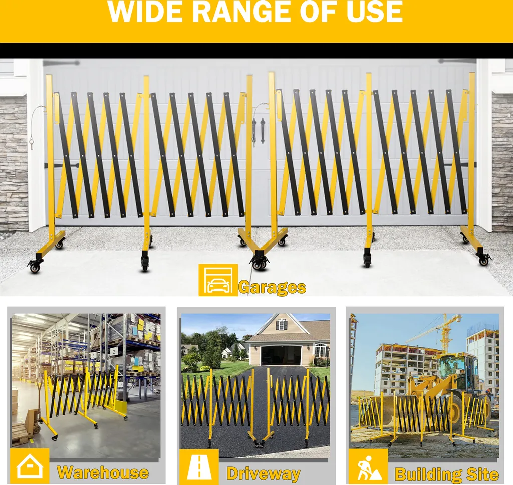 Barrière métallique extensible 5m - Bloquer accès dangereux mobile - 2