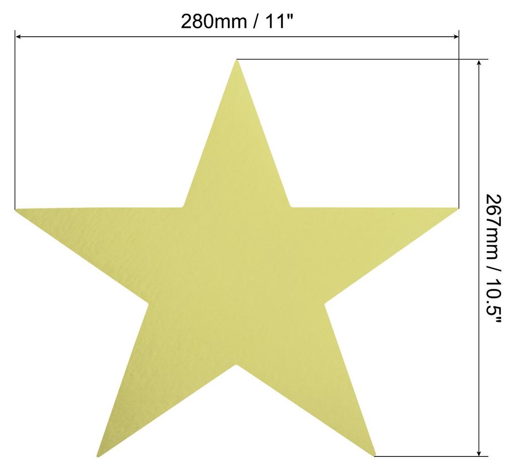11" Stern-Ausschnitte, 48er Pack doppelseitig bedruckte Papiersterne fš¹r Klassenzimmerdekoration, DIY-Bastelprojekt, Pinnwand, goldene Farbe