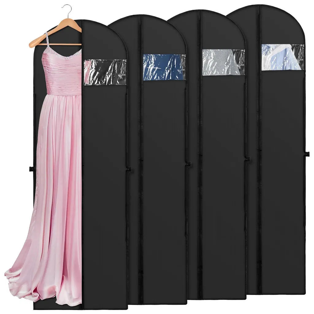 Housse à vêtements longue 180 x 60 cm pliable avec poignées - Lot de 4