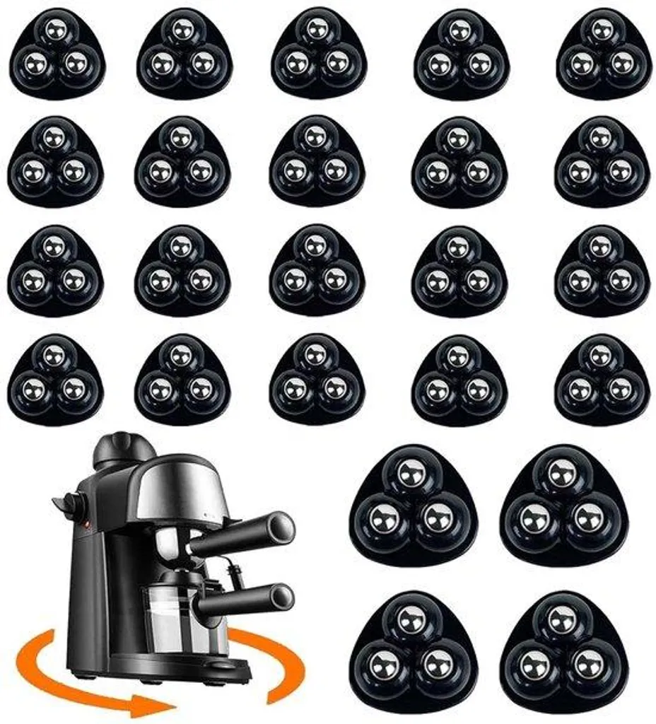 Mini roulettes autocollantes billes métal lot de 24 pour petits meubles