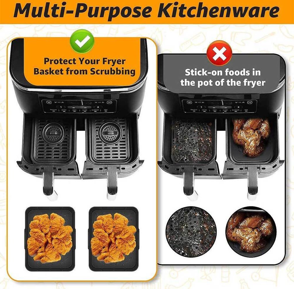 10pcs Silikon Air Fryer Korb für Ninja AF300UK/AF400UK, Produktbild 8