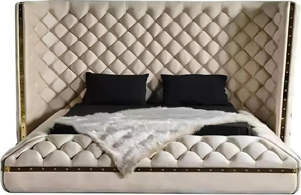 Bett weiß Chesterfield modernes Hotelbett Doppelbett neues modernes Bett