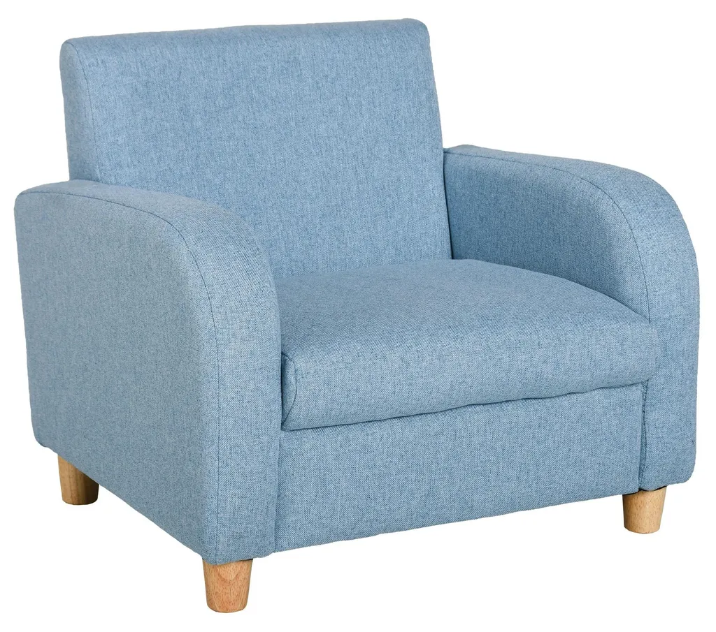 Fauteuil enfant bleu robuste et confortable idéal pour coin lecture