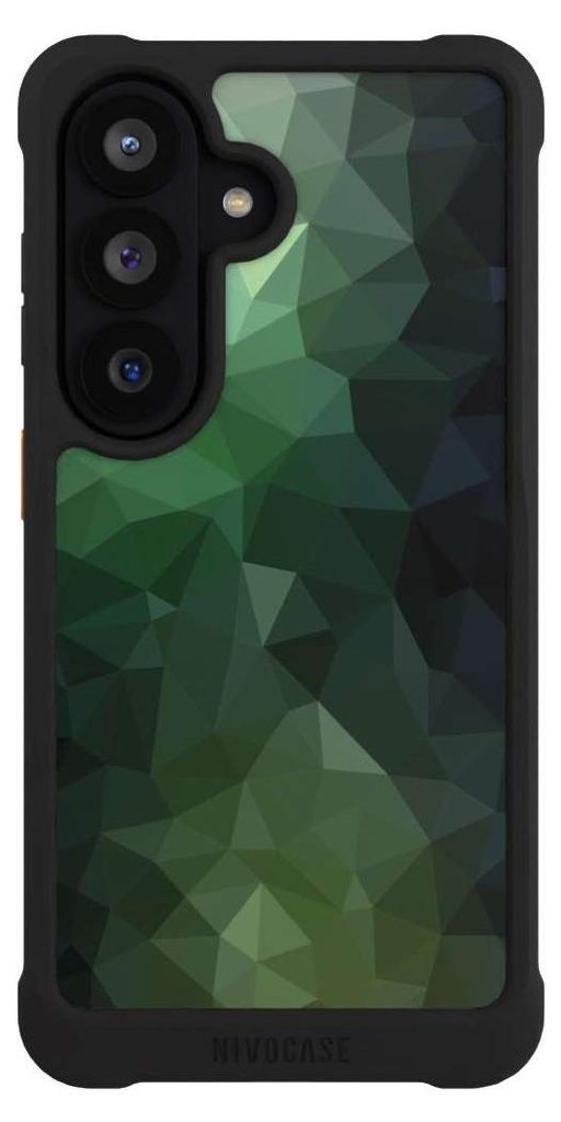 NIVOCASE Hülle für Samsung Galaxy S26 Stoßfeste Handyhülle NIVOmax Case Schwarz Geometric Mosaik Tarnmuster
