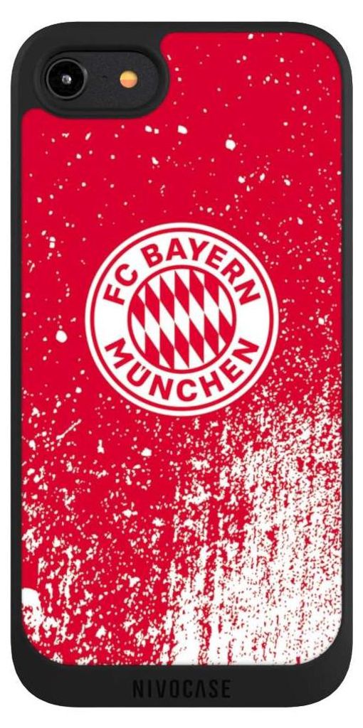 NIVOCASE Handyhülle für Apple iPhone 8 Hülle NIVOpure Case Schwarz FC Bayern München FCB Offizielles Lizenzprodukt