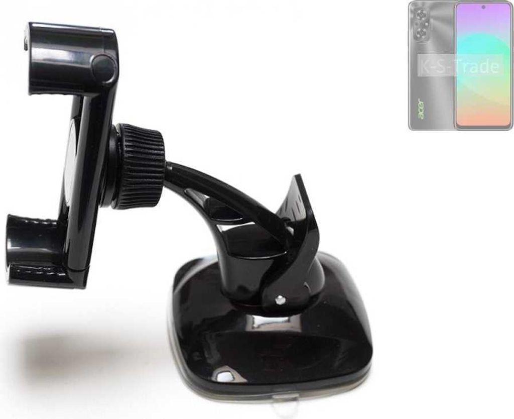 K-S-Trade kompakte Handy-Halterung Windschutzscheibe kompatibel mit Acer Sospiro A61LX Armaturenbrett schwarz Autohalterung KFZ Halter
