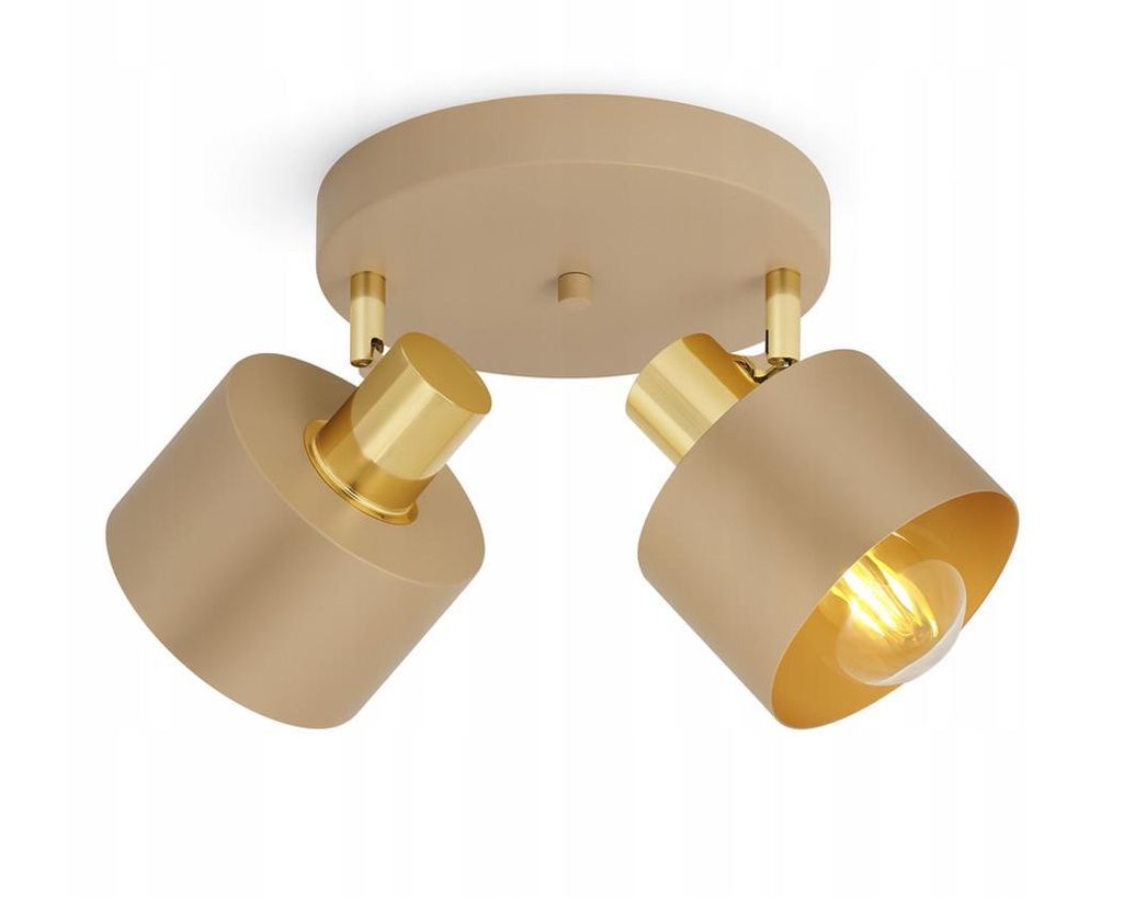 LUXOLAR - LED stropní svítidlo 2 světla béžová/zlatáE27 60W Obrázek produktu 