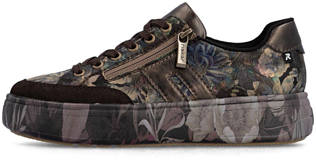 Rieker M7711 Halbschuhe Nougat/Schwarz-Pastell/Antik Größe Produktbild 