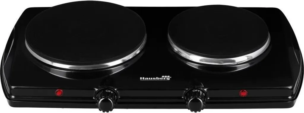 Réchaud électrique double plaque 2500W Hausberg HB-520NG Noir Métal